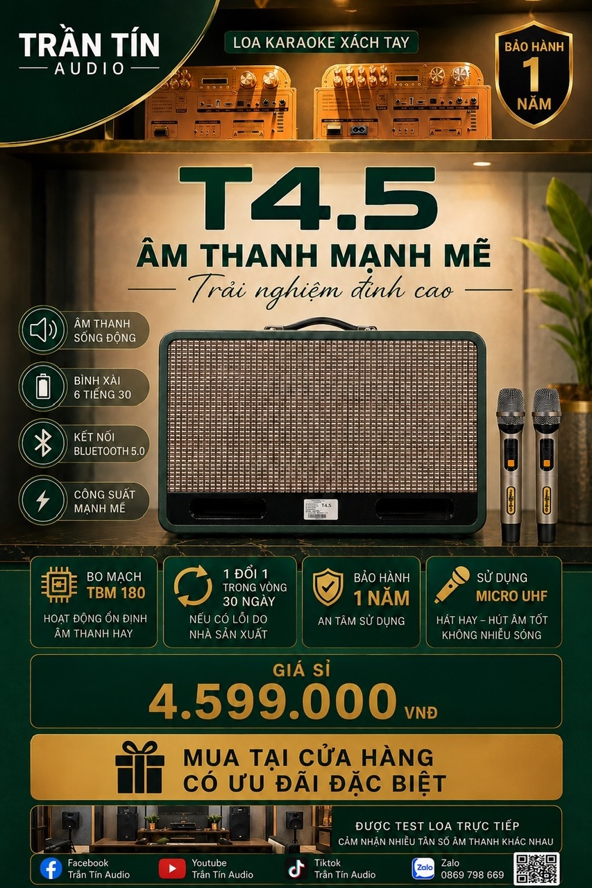 LOA KARAOKE XÁCH TAY T4.5