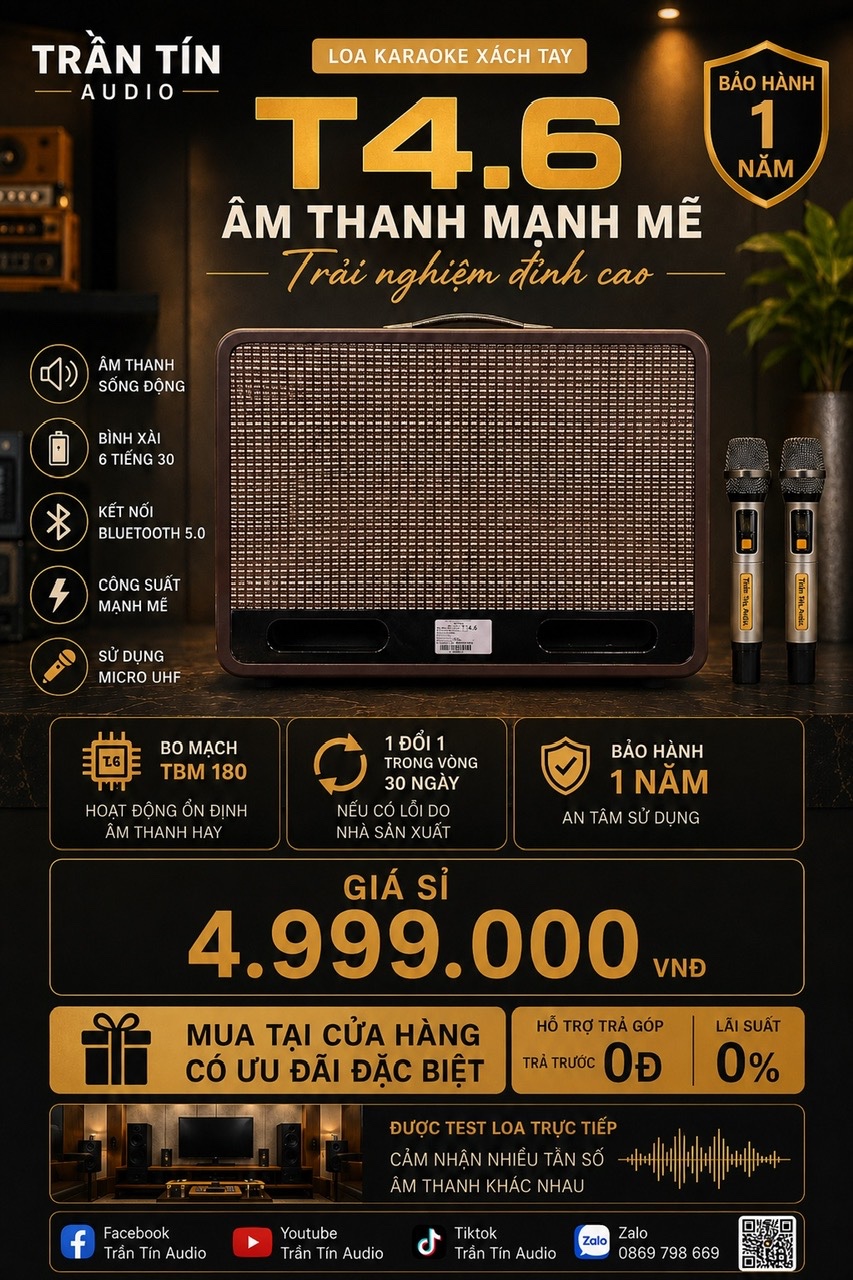 LOA KARAOKE XÁCH TAY T4.6
