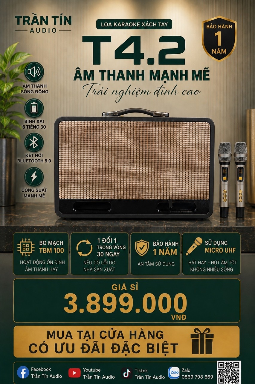 LOA KARAOKE XÁCH TAY T4.2